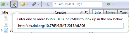 Numeric identifiers can be entered in the search field that opens by selecting the magic wand symbol “Add Item(s) by Identifier” in the Juris-M menu.